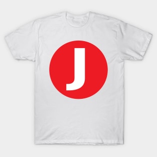 Letter J Big Red Dot Letters & Numbers T-Shirt